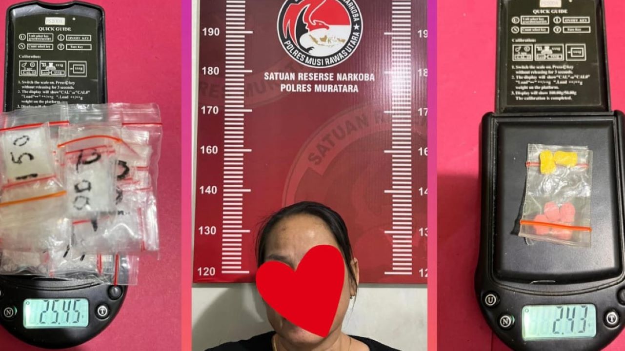 Ibu di Muratara Jualan Ekstasi dan Sabu, Dompet Pink Berisi 82 Paket