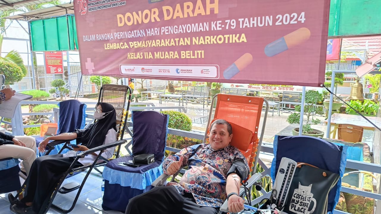 Semarakkan Hari Pengayoman Ke-79 Lapas Narkotika Kelas IIA Muara Beliti Adakan Donor Darah