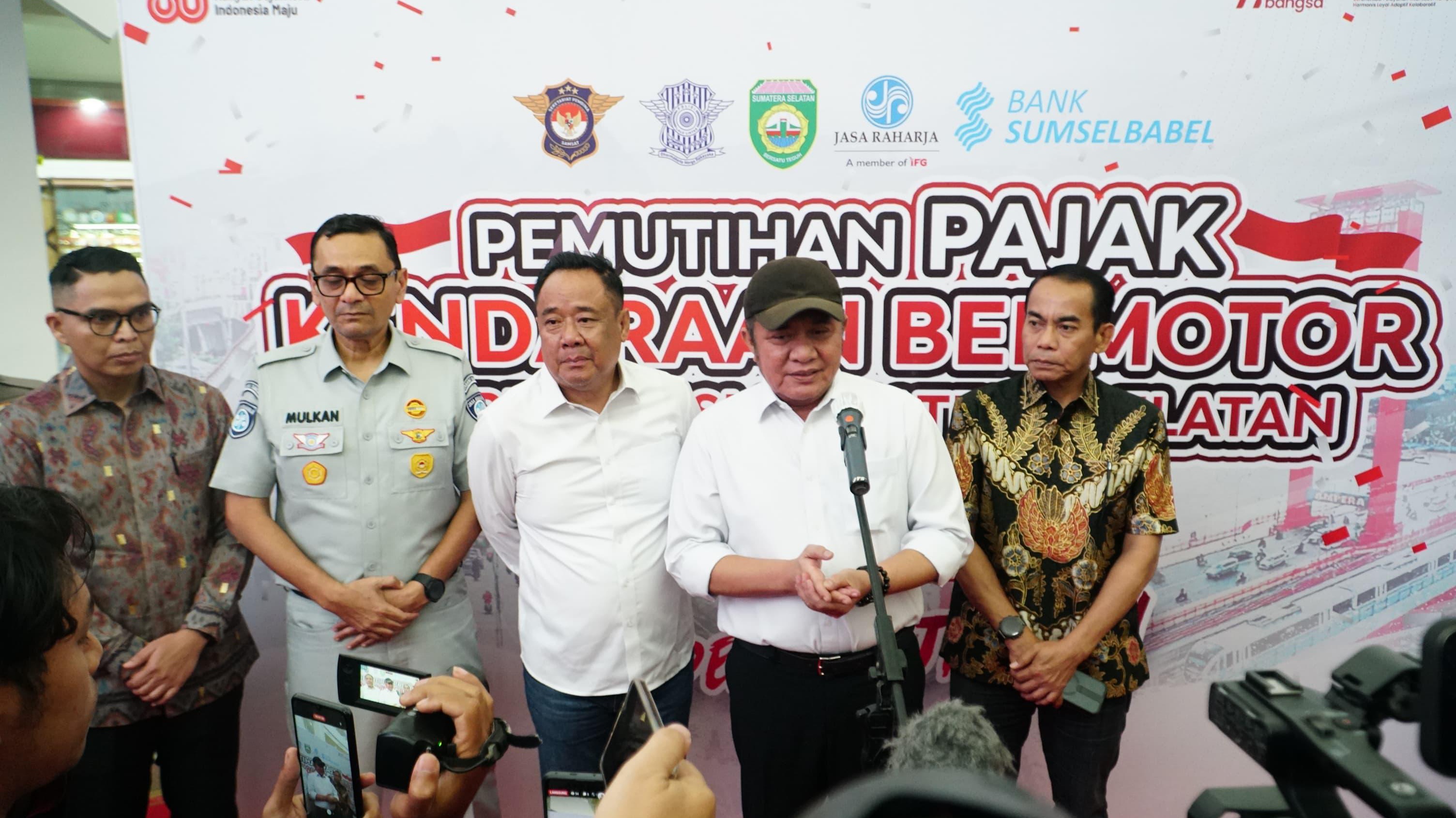 Hadiah HUT Kemerdekaan Ke-80 RI, Pemprov Sumsel Berikan Pemutihan Pajak Kendaraan Bermotor 