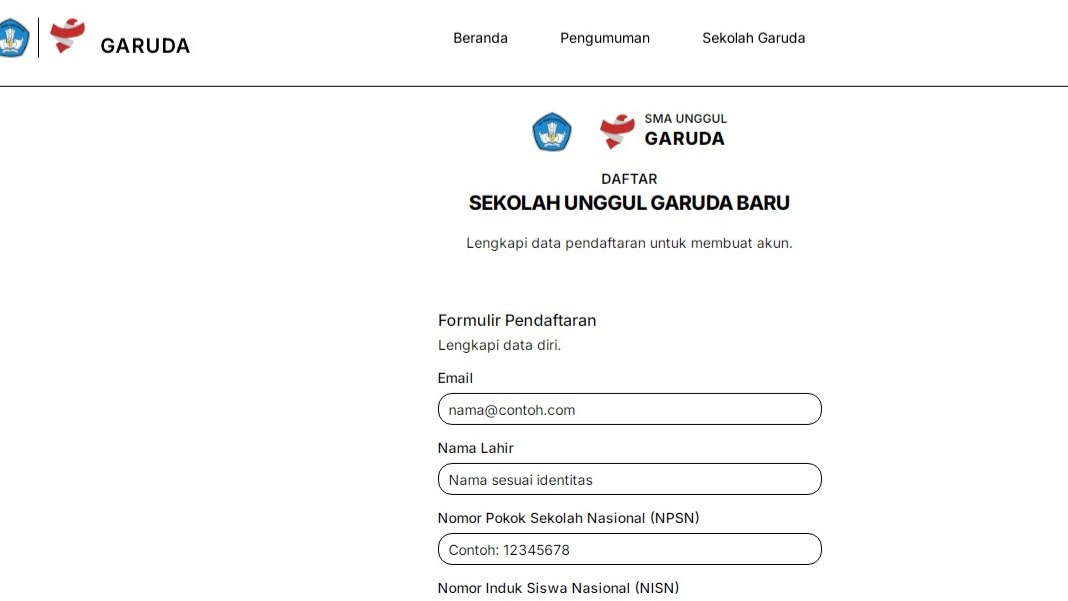 Link Daftar PPDB SMA Unggul Garuda Baru 2026, Sekolah Gratis Berasrama