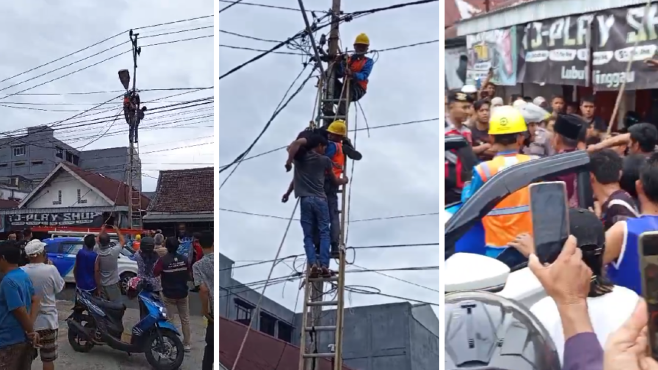 Viral Video, Ada yang Tewas Nyangkut di Tiang Listrik Lubuk Linggau, ini Kata Polisi