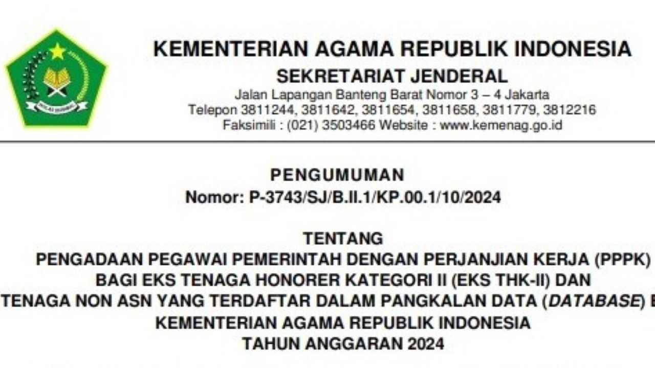 Kemenag Buka Pendaftaran PPPK 2024 Paling Terakhir, Ini Syarat dan Cara Mendaftar