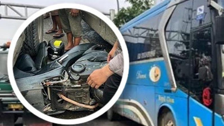 Viral, Aksi Polisi di Pontianak Ganjal Bus Mogok Pakai Motornya, Demi Tidak Ada Korban Jiwa