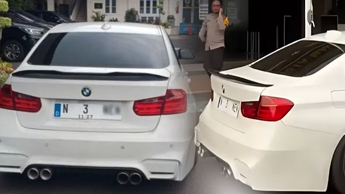 Viral di Tiktok Video BMW Putih dengan Plat Kombinasi Huruf dan Angka yang Nyeleneh