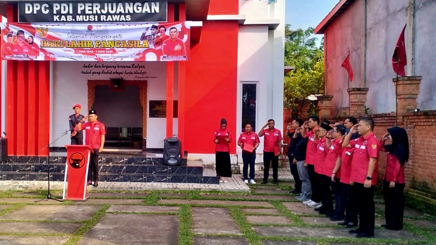 PDI-P Musi Rawas Gelar Upacara Harla Pancasila, Yudi Fratama: Pemuda Punya Peran Penting Jaga dan Mengamalkan