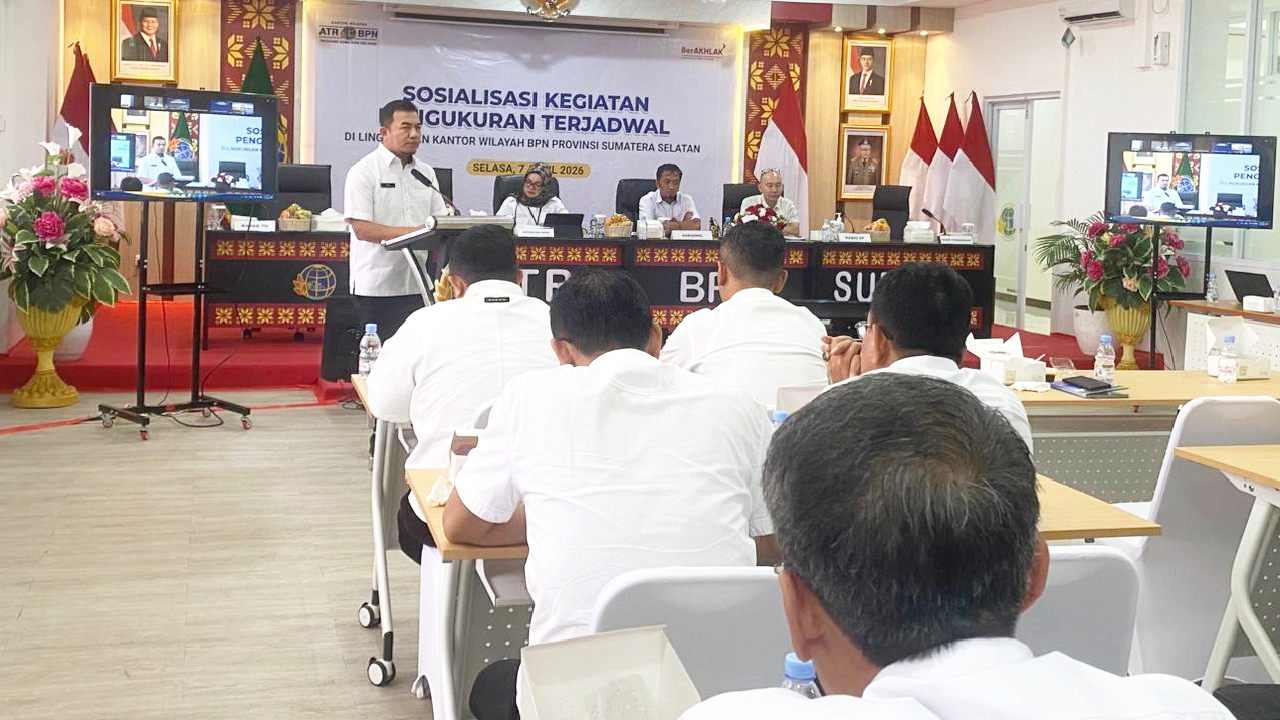 Kepala Kantor Pertanahan Musi Rawas Ikuti Sosialisasi Pengukuran Terjadwal BPN Sumsel