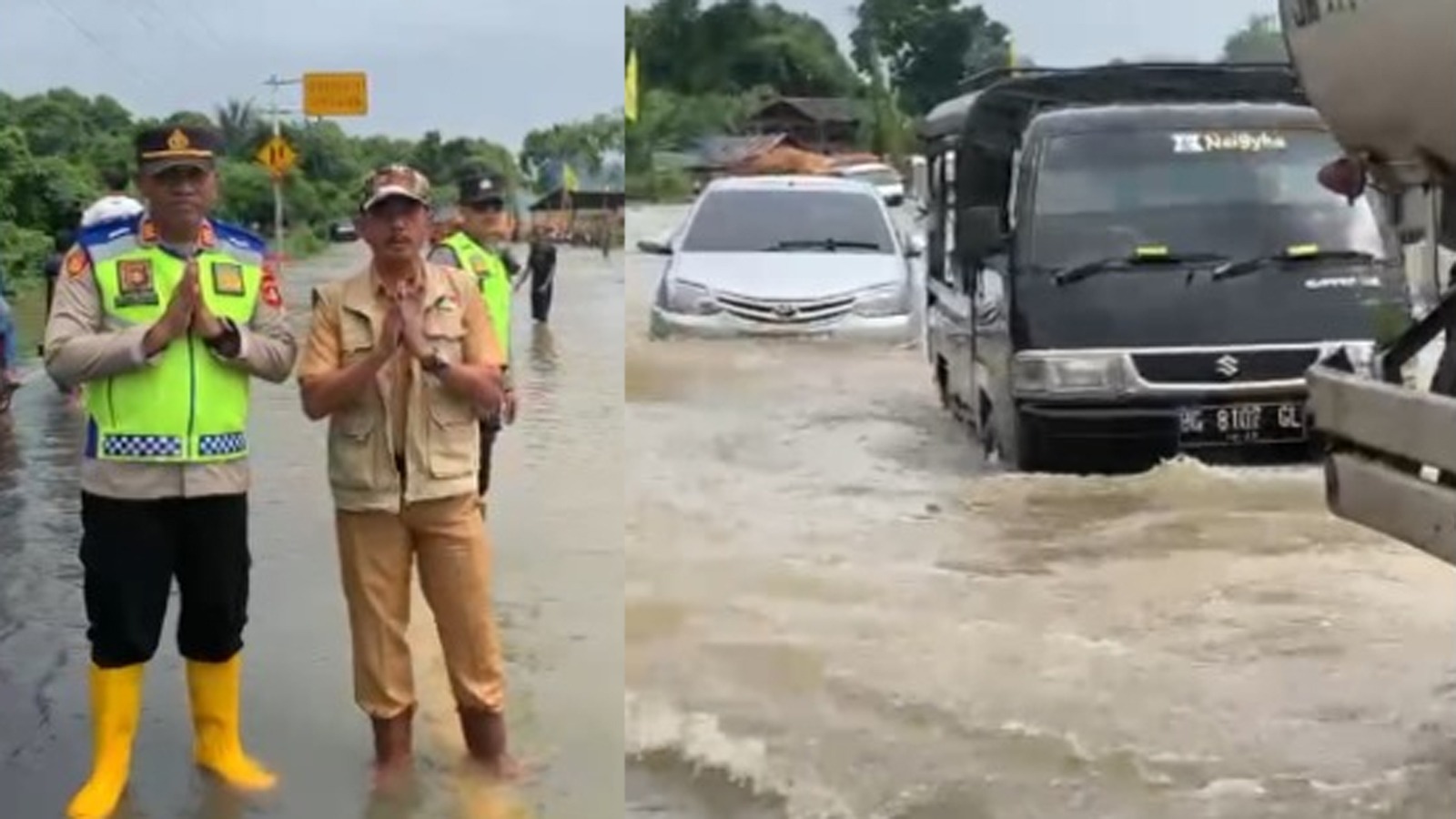 Banjir Menggenangi 3 Titik Jalan Lintas Musi Rawas – Muba, ini Pesan untuk Pengendara
