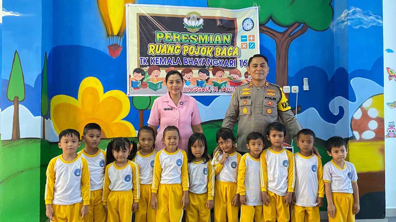 Kapolres Lubuk Linggau Resmikan Pojok Baca di TK Kemala Bhayangkari 16, Dukung Semangat Anak Belajar Membaca