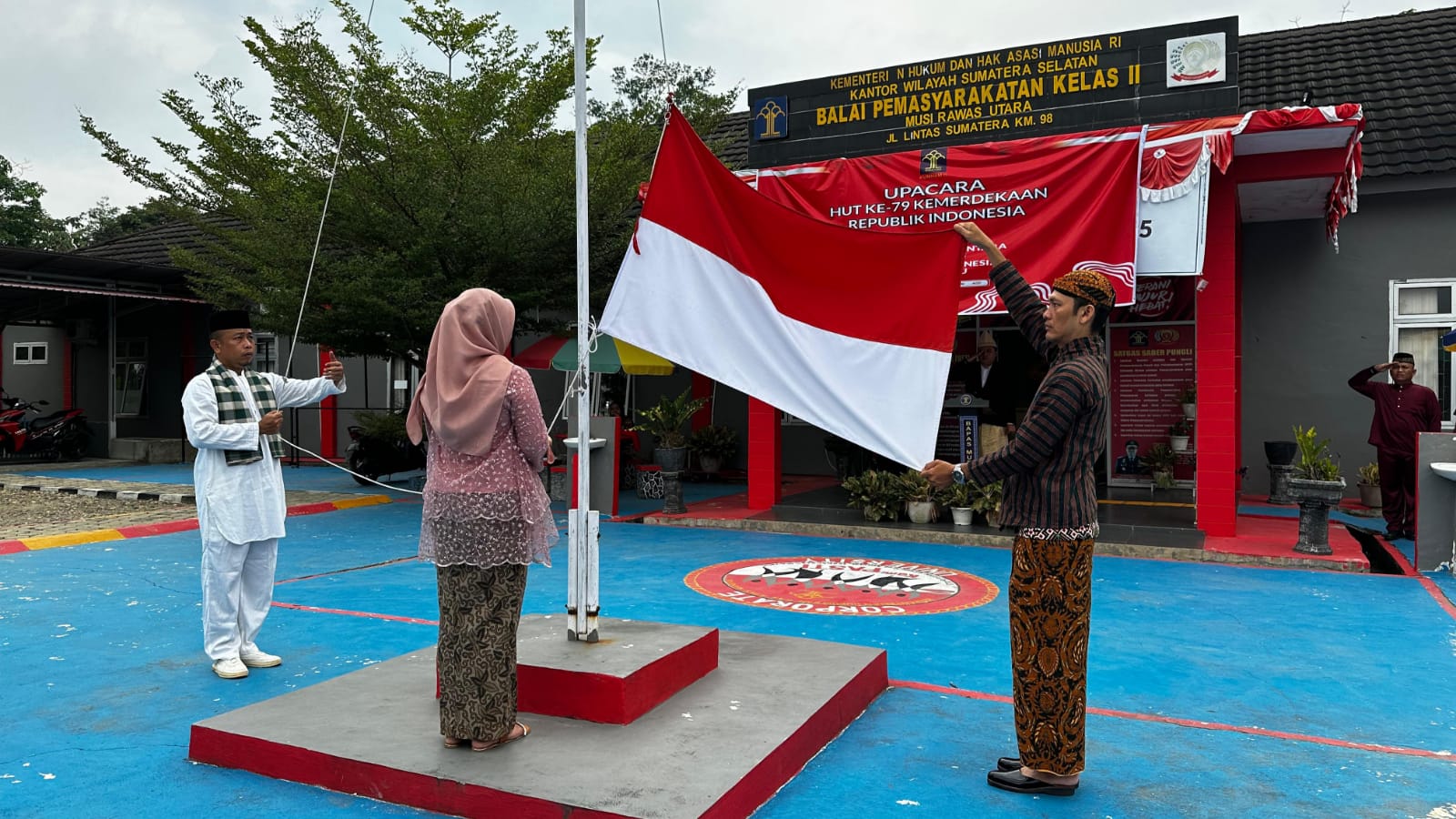 HUT Kemerdekaan RI ke-79, Bapas Kelas II Musi Rawas Utara Laksanakan Upacara