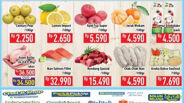 Daftar Diskon Produk Makanan Fresh dan Frozen di Hypermart,  Periode 16 Sampai 18 April 2024