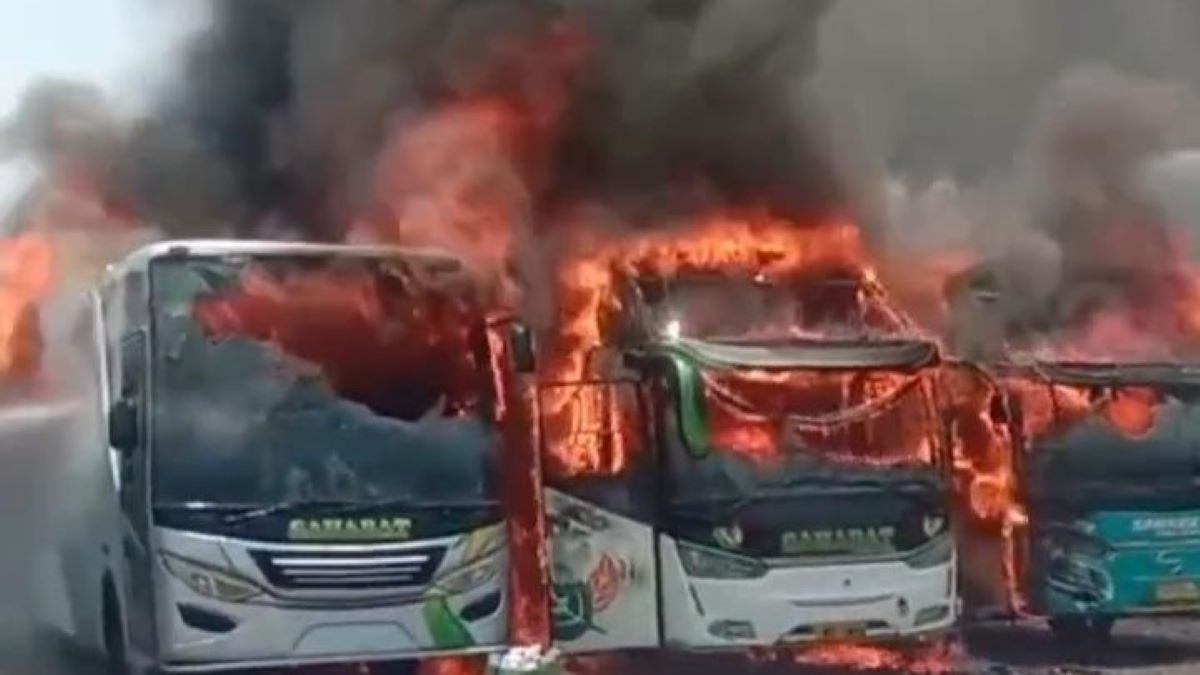 Mengerikan, 5 Unit Bus Ludes Terbakar di Garasi Cirebon, Berikut Faktanya