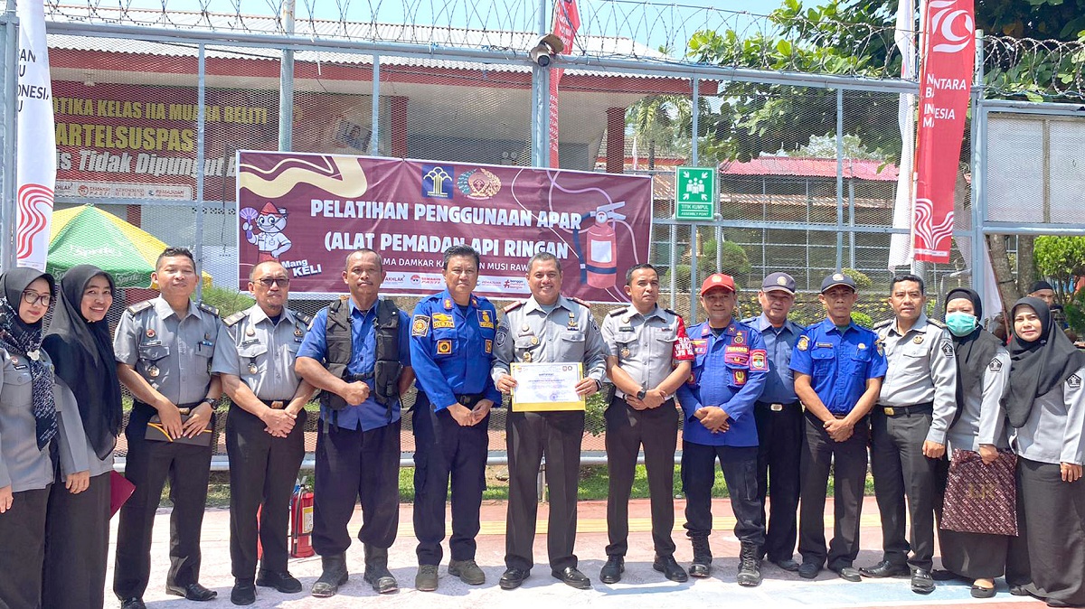 Gandeng Satpol PP-Damkar Musi Rawas, Lapas Narkotika Muara Beliti Gelar Pelatihan Penanganan Kebakaran