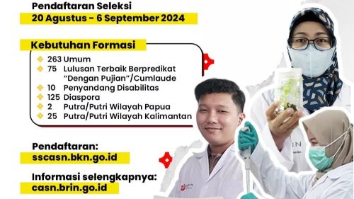 CPNS BRIN 2024, Gaji Tembus Rp11 Juta, Ini Jabatan dan Kualifikasi Pendidikannya