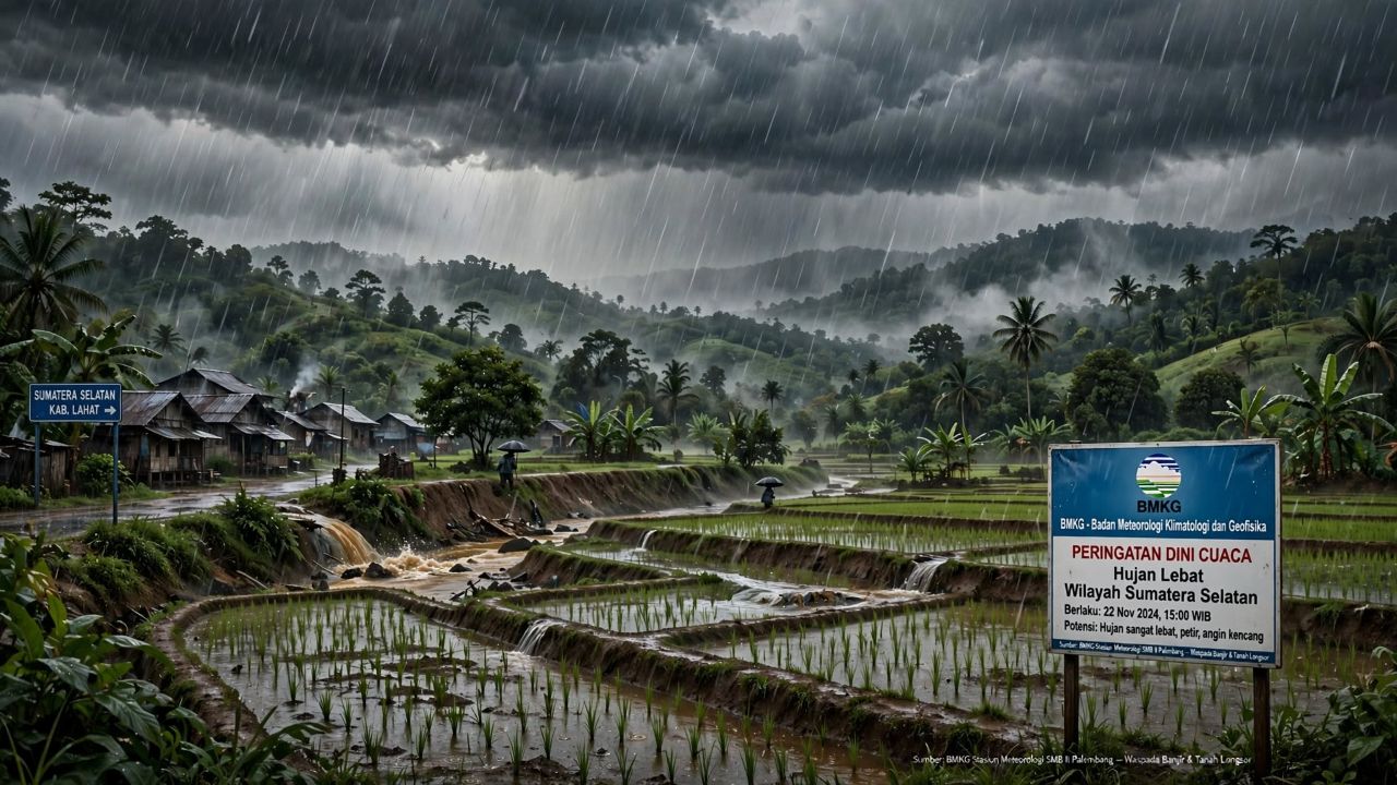 12 Wilayah di Sumatera Selatan Berpotensi Hujan 21-28 September 2026, BMKG Imbau Waspada