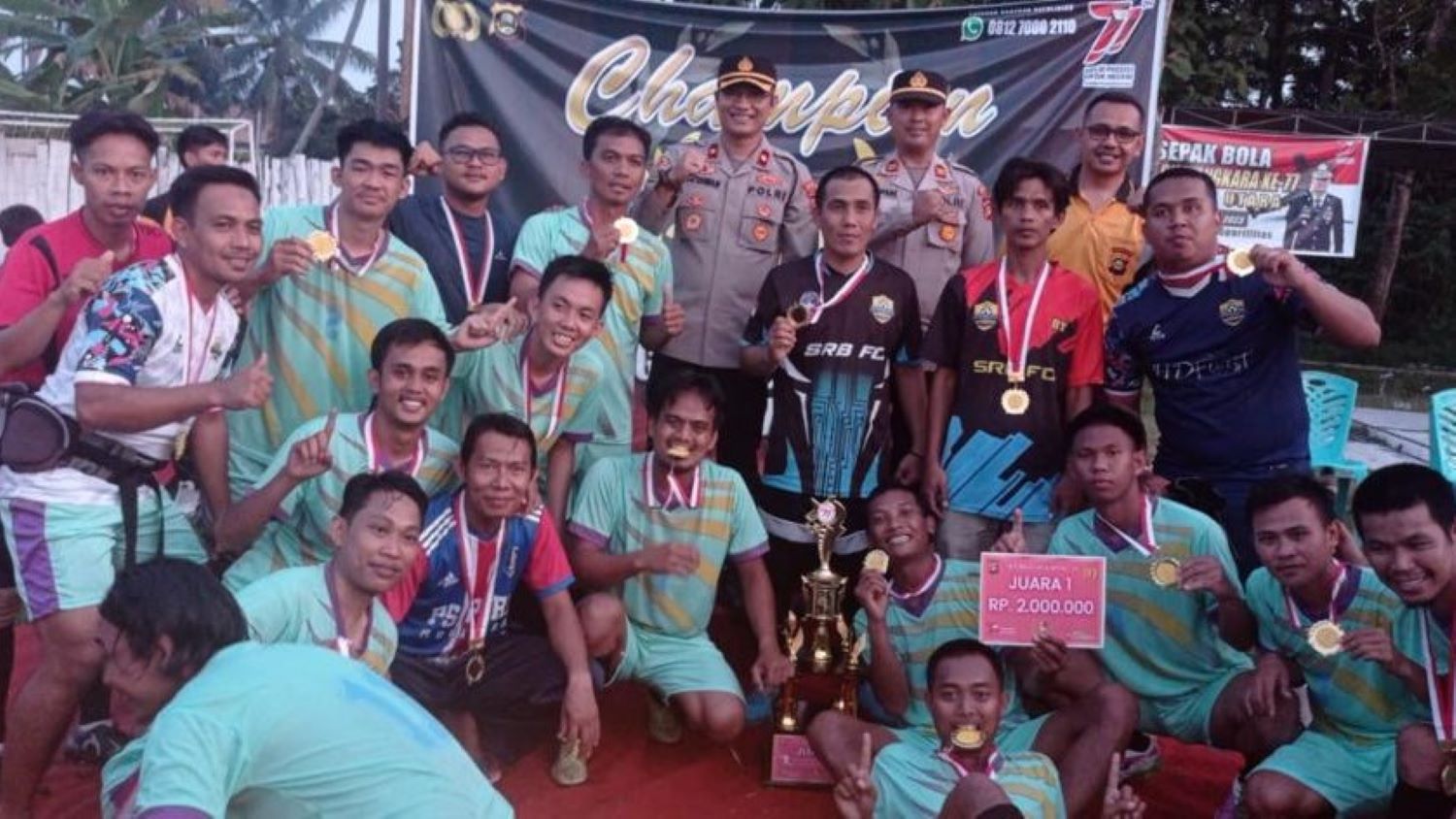 SRB Surulangun Juara Turnamen Sepakbola Kapolres Muratara Cup, Kasat Samapta Jadi Pemain Terbaik