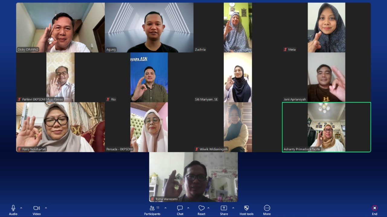 WFH Perdana, ASN BKPSDM Musi Rawas Rapat Via Zoom, Dicky: Bekerja Dengan Memanfaatkan Teknologi Internet