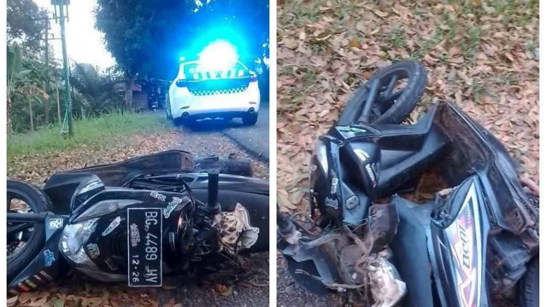 Bus Gumarang Tabrak Pengendara Sepeda Motor di Sumber Agung Lubuk Linggau 