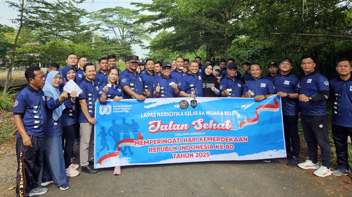 Peringati HUT RI ke-80, Lapas Narkotika Muara Beliti Gelar Jalan Santai, Ini Harapannya