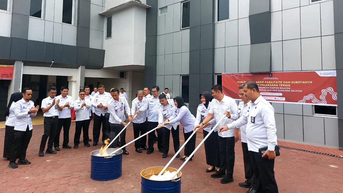 Bapas Muratara Ikuti Pemusnahan Arsip Fasilitatif dan Substantif UPT di Lingkungan Kanwil Kemenkumham Sumsel