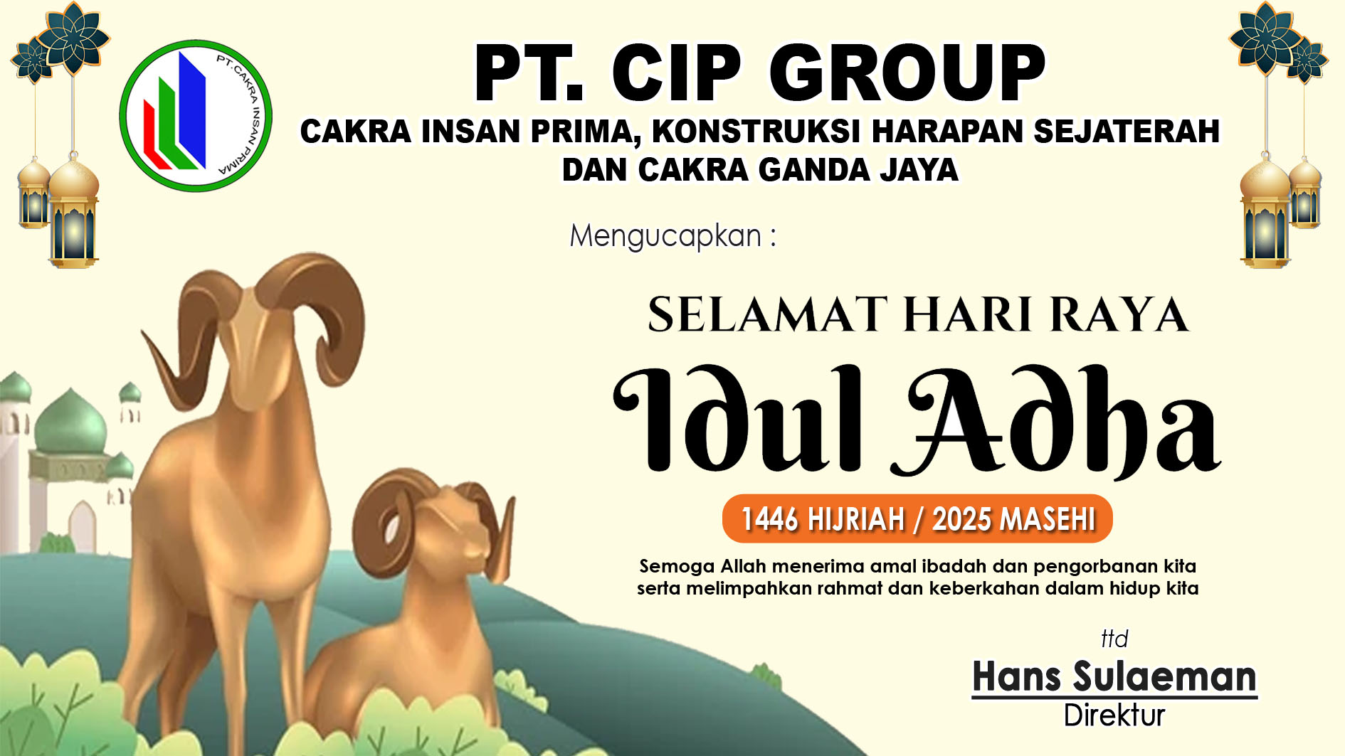 PT CIP GROUP Mengucapkan Selamat Hari Raya Idul Adha 2025
