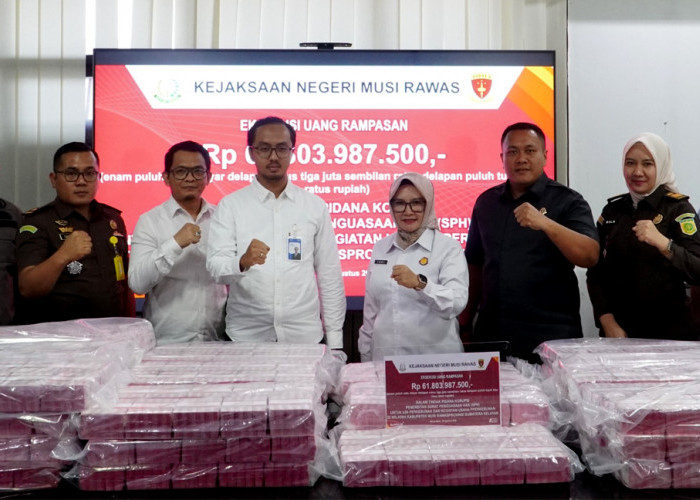 Penampakan Uang Rp61,8 Miliar Korupsi SPH yang Dieksekusi Kejari Musi Rawas ke Kas Negara 