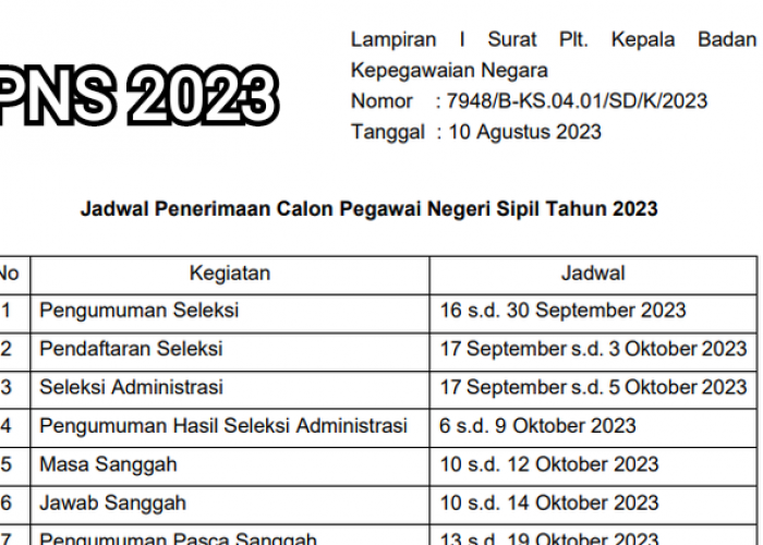 17 September 2023 Pendaftaran CPNS dan PPPK, Cek Jadwal Lengkap dan Formasinya