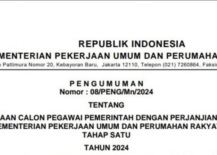 PPPK 2024 Kementerian PUPR , Ini Formasi Jabatan dan Persyaratannya, Masih Dibuka!