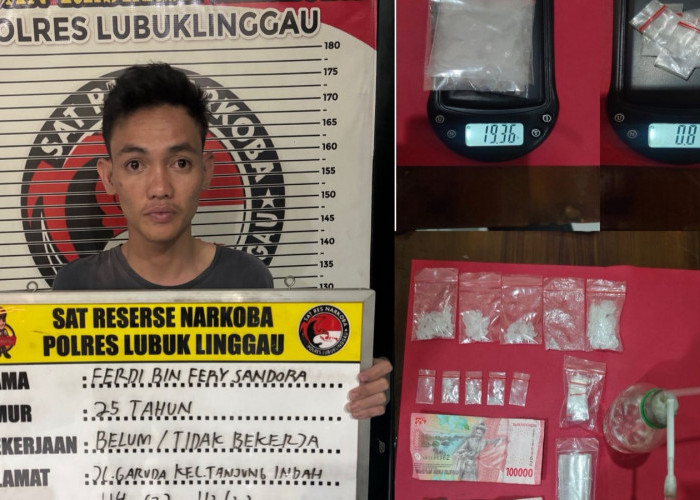 Pengedar Sabu di Lubuk Linggau Ditangkap, Jadikan Rumah Tempat Transaksi 