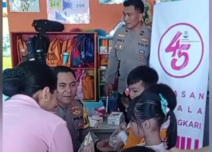 Kapolres Pantau Pemberian Makanan Bergizi Gratis dan Vitamin A di TK Kemala Bhayangkari 16 Lubuk Linggau