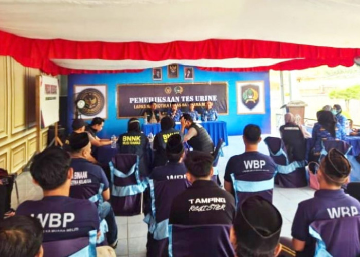 Lapas Narkotika Muara Beliti Gandeng BNNK Musi Rawas Gelar Tes Urine Pegawai dan Warga Binaan