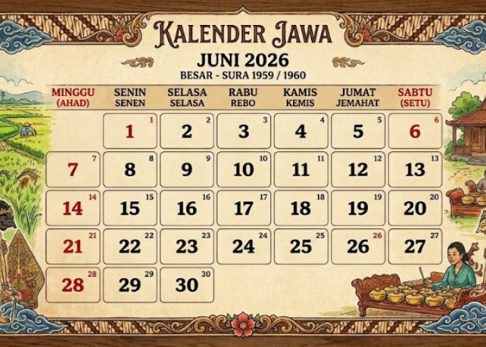 Kalender Jawa Bulan Juni 2026: Lengkap dengan Weton, Pasaran dan Neptunya