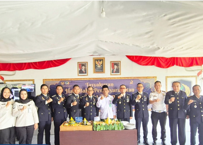 Khidmat dan Penuh Syukur, Lapas Narkotika Muara Beliti Ikuti Tasyakuran HBP ke-62 Secara Virtual