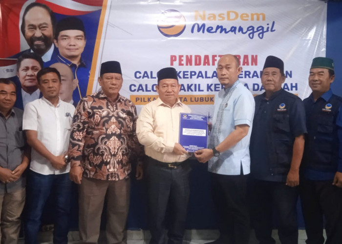 Optimis, Imam Senen Ambil Formulir Bakal Calon Wakil Wali Kota Lubuk Linggau di DPD NasDem