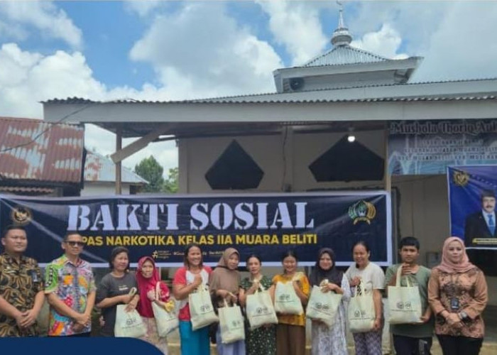 Tingkatkan Kepedulian Sosial, Lapas Narkotika Muara Beliti Salurkan Bantuan Sembako