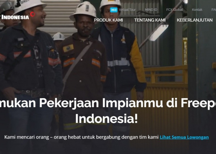 PT Freeport Indonesia Buka Lowongan Kerja Sebanyak 91 Posisi, Cek Sekarang 