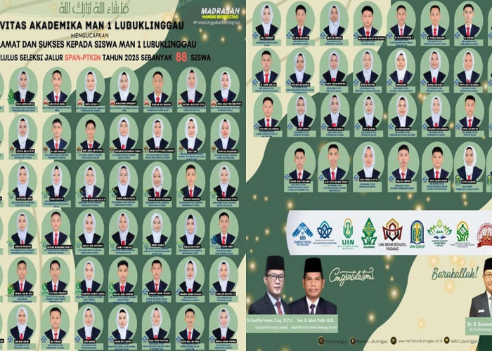 104 Pelajar MAN 1 Lubuk Linggau Lulus Jalur SPAN PTKIN dan Poltekkes Kemenkes, Cek Nama-namanya di Sini