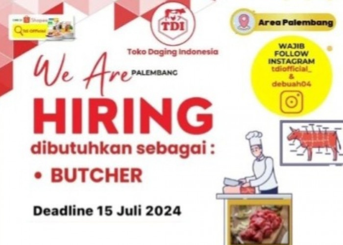 Info Lowongan Kerja Sebagai Butcher, Kirim Lamaran ke Toko Daging Indonesia Palembang