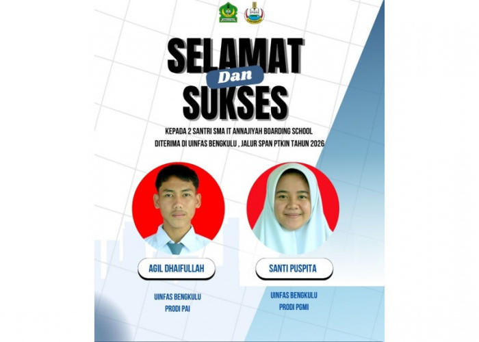 Keren, 2 Santri SMA IT Annajiyah Boarding School Lubuk Linggau Berhasil Lolos SPAN PTKIN 2026