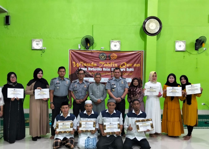 Pendidikan Alquran Dibalik Jeruji,  Warga Binaan Lapas Narkotika Muara Beliti Ikuti Wisuda Tahfidz Qur'an