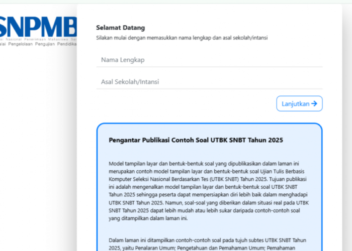 Link Resmi Simulasi UTBK SNBT 2025, Peserta Bisa Belajar Memahami Contoh Soal