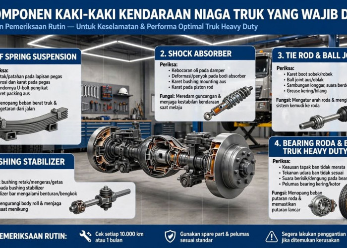 5 Komponen Kaki-Kaki Truk Niaga Wajib Dicek Agar Aman Muatan Berat