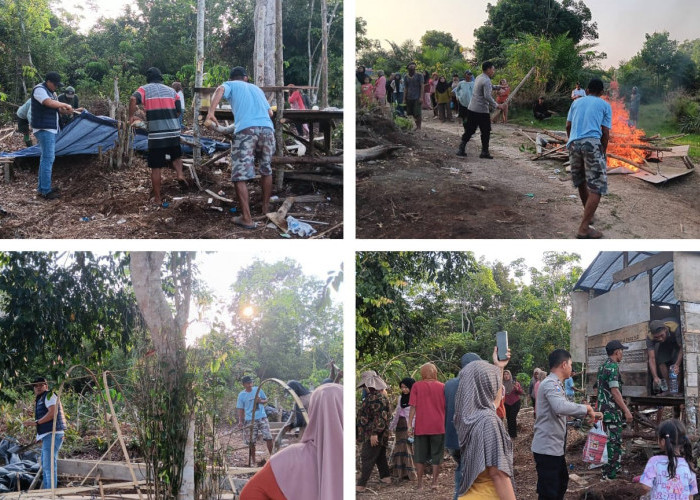 Polsek Megang Sakti Bersama Warga Bongkar Diduga Pondok Narkoba di Sumber Rejo Musi Rawas