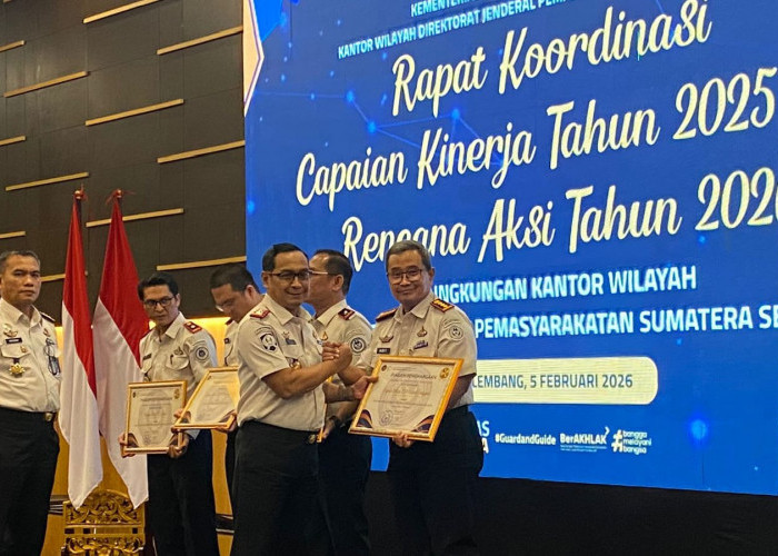 Rakor Ditutup, Lapas Lubuk Linggau Raih Penghargaan Pengamanan dan Intelijen Terbaik