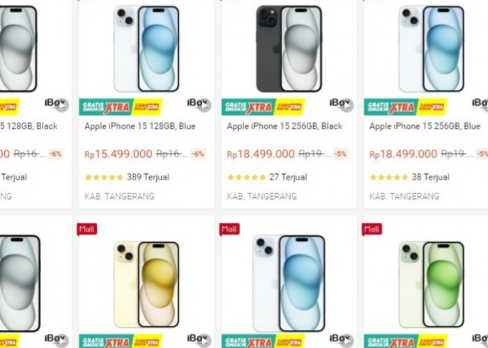 Diskon Harga Handphone iPhone 15 Februari 2024,  Lengkap di Official Store Shopee