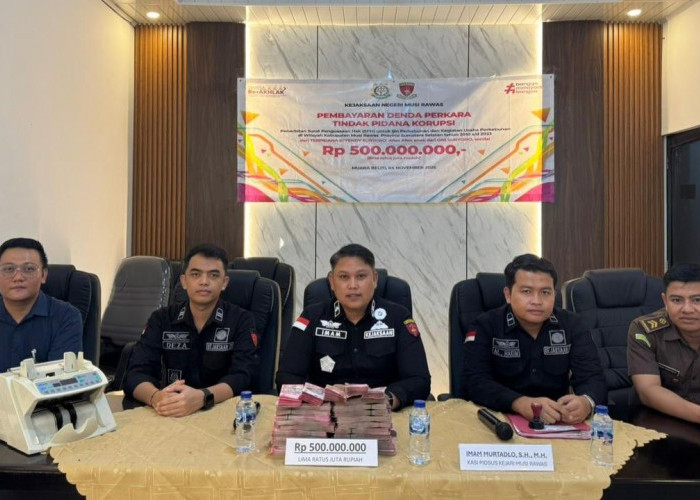 Direktur PT DAM Bayar Denda Rp500 Juta ke Kejaksaan Negeri Musi Rawas