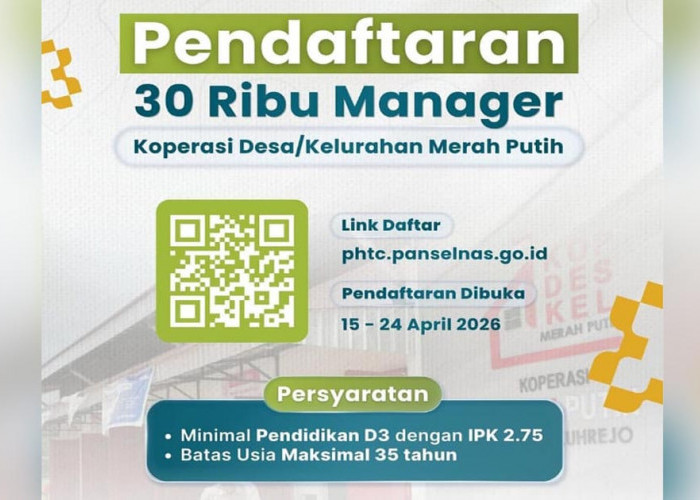 Link Pendaftaran Lowongan Kerja 30 Ribu Manajer Koperasi Merah Putih, Usia Maksimal 35 Tahun