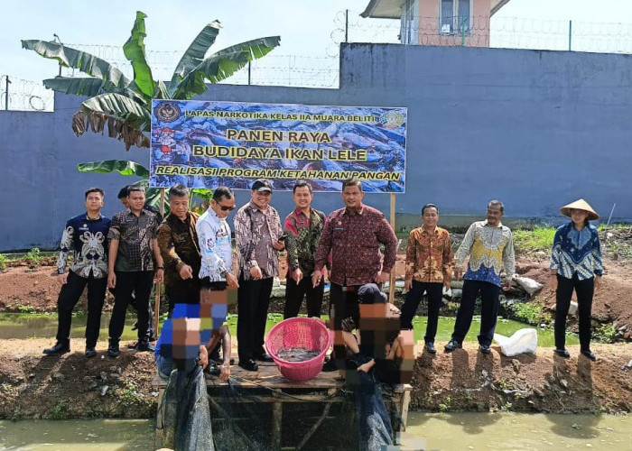 Dukung 13 Program Akselerasi Menteri IMIPAS, Lapas Narkotika Muara Beliti Panen Raya Budidaya Ikan Lele