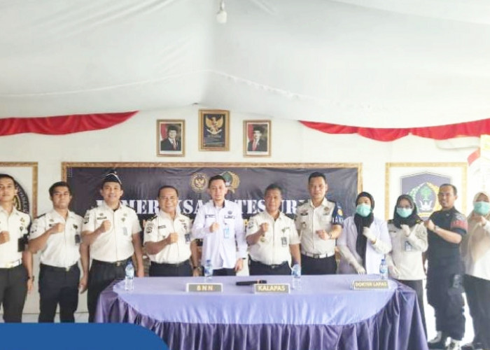 Jelang Hari Bhakti Pemasyarakatan, Lapas Narkotika Muara Beliti Tes Urine Pegawai dan Warga Binaan