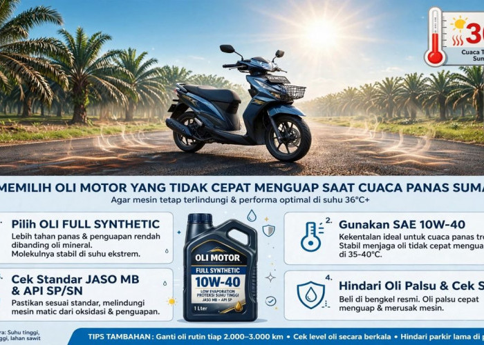 Tips Memilih Oli Motor yang Tidak Cepat Menguap di Tengah Cuaca Terik Panas Saat ini di Sumatera