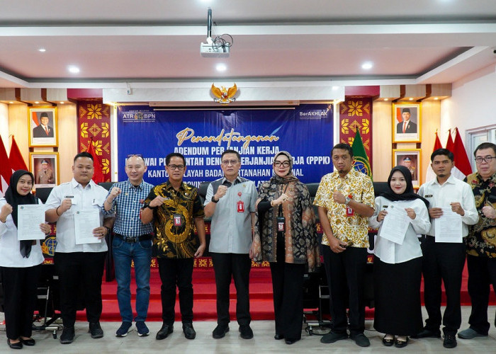PPPK Kantor Pertanahan Musi Rawas Teken Adendum Kontrak Kerja di Kanwil BPN Sumsel